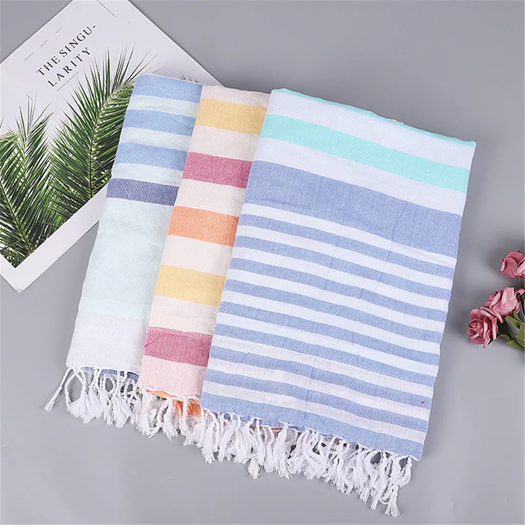 

Ouneed Beach Towel Turkish Cotton Linen Bathroom Towel Sauna Yoga Tassel Jacquard Bathroom Beach Towel
