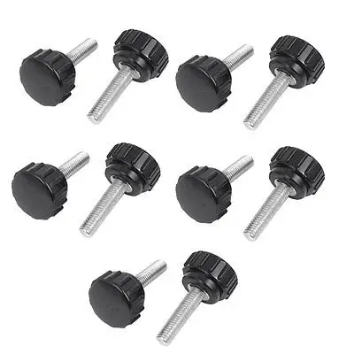 

10 Pcs Round 18mm Head Dia Male Thread Screw On Type Clamping Knob