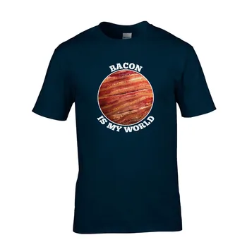 

New Men Shirt 2019 Men Summer Tops Bacon Is My World Funny T-Shirt Mens & Ladies Meat-Eater Butcher T New T Shirts Funny