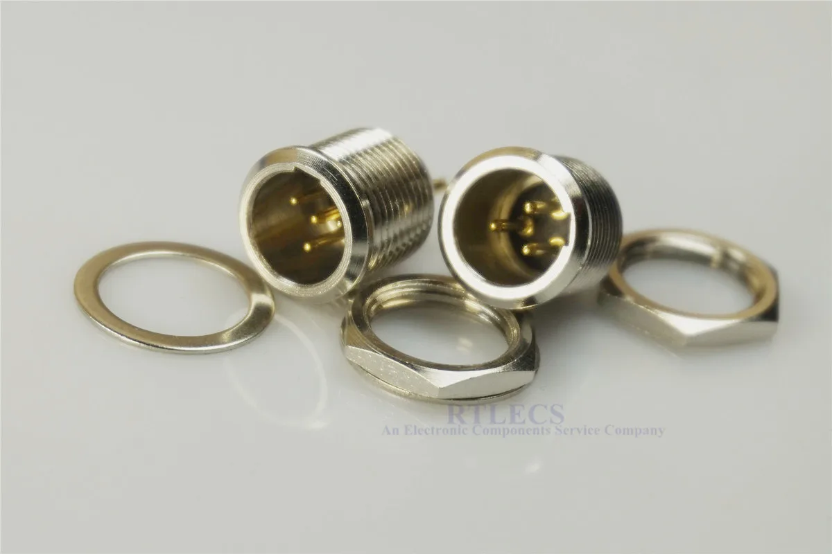 

1 Pcs Miniature Mini XLR 3 4 5 Pin Plug Panel Mount Chassis Male Pins Microphone MIC Audio Connector PCB Through Holes