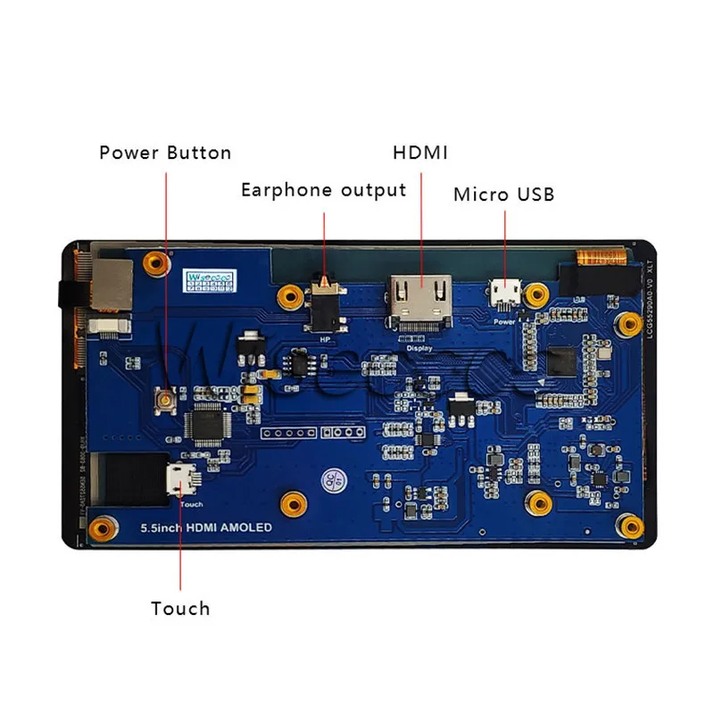 Raspberry Pi 3 lcd AMOLED OLED 5,5 дюйма 1080P 1920x1080 HDMI плата контроллера емкостный сенсорный экран для Raspberry Pi 3B+ 2B