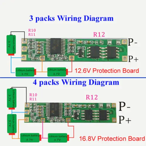 

Battery BMS Protection PCB Board for 3/4 packs 18650 Li-ion lithium Battery Cell
