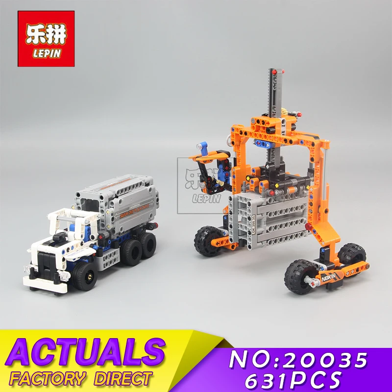 

LEPIN 20035 631Pcs New Technic Series The Container Trucks and Loaders Set Building Blocks Bricks Educational Toys with 42062