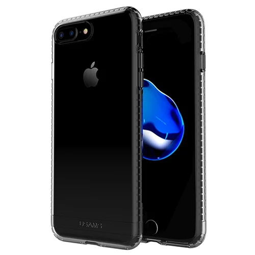 Защитный чехол для iPhone 7 7Plus USAMS чехол для телефона для iPhone 8 8Plus задняя крышка чехол Полная защита для iPhone 4,7 5,5 дюймов - Цвет: Transparent Black
