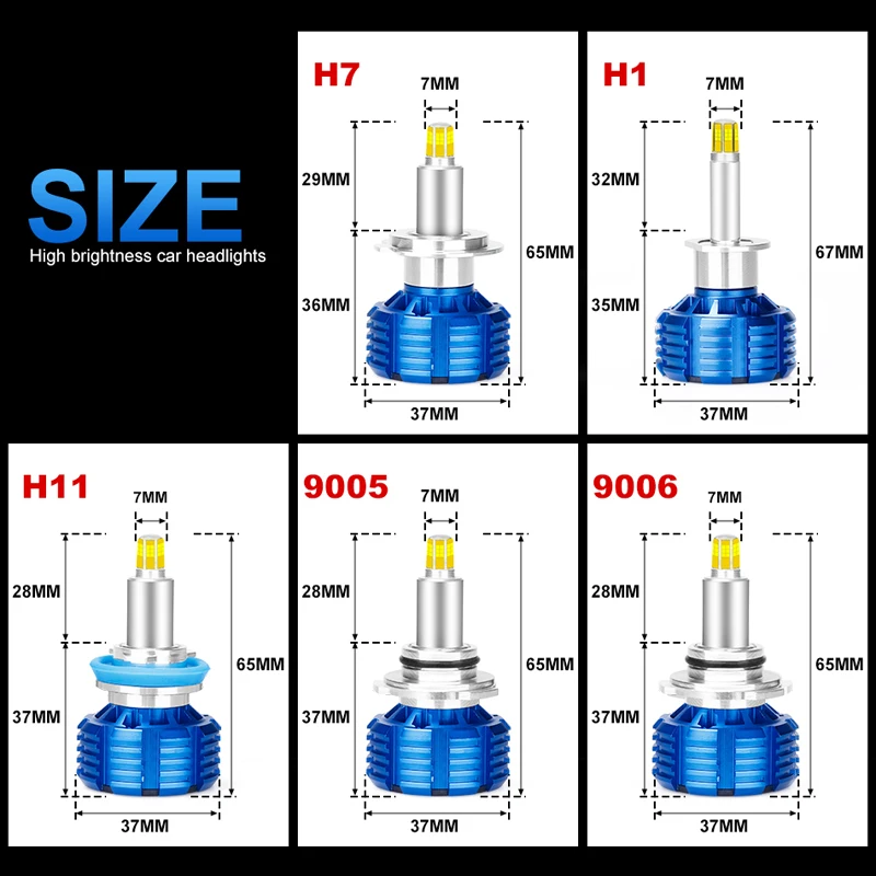 12 Сторон 15000LM Led H11 Противотуманные фары H7 H1 H3 мини автомобильные лампочки 6000 К H9 H8