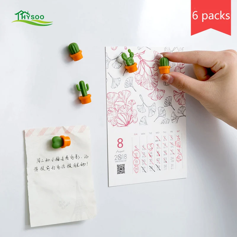 Cactus refrigerator stickers 6 Pack Creative cute cartoon