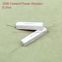 (5pcs/lot) 20W 8 ohms Ceramic Cement Power Resistor 8ohm TOL 5% Resistors