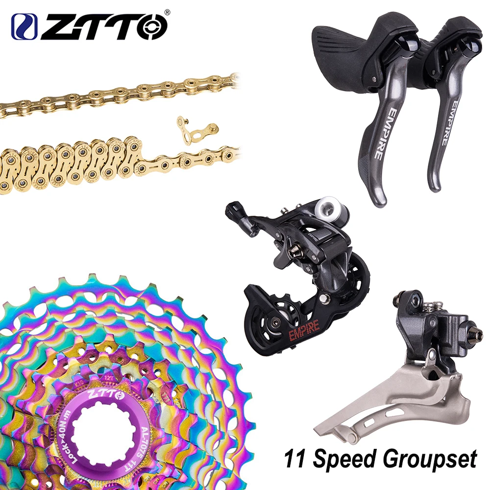 ZTTO 11 speed Shifter Groupset 11s 28T Sivler/Rainbow k7 дорожный велосипед группа набор Shifter задний переключатель HG 11V hubbody совместимый