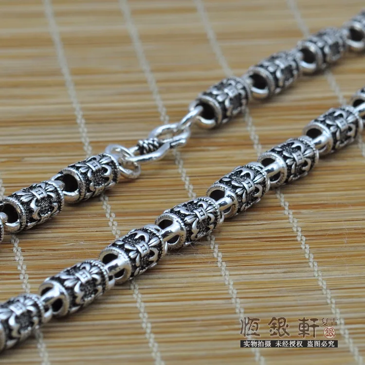 

Sterling Silver Necklace Men 's Fashion Retro Thai Silver Necklace To Send Her Boyfriend Silver Jewelry Factory Wholesale