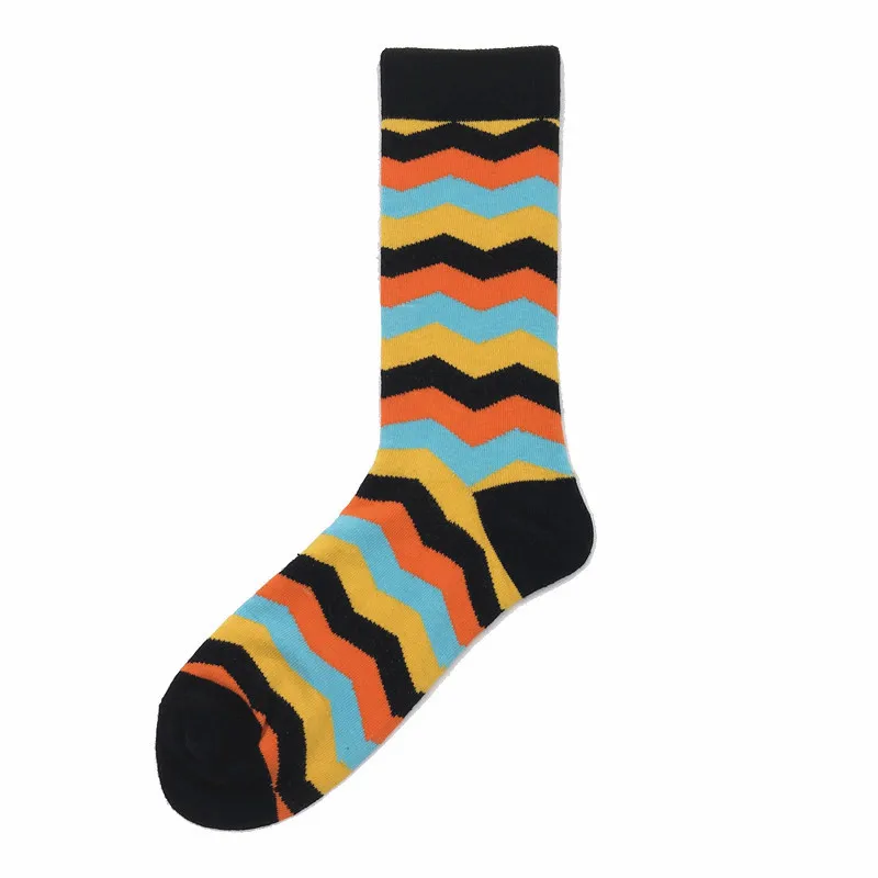 Креативные мужские Разноцветные полосатые удобные носки из хлопка с рисунками из мультфильмов, подарок на свадьбу, повседневные забавные носки