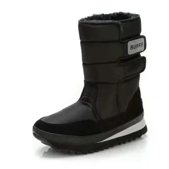 

Children Round Toe Snow Boots Girls Hook Loop Mid-Calf Cotton Boots Boys Non-Slip Comfortable Students Snow Boots AA51214