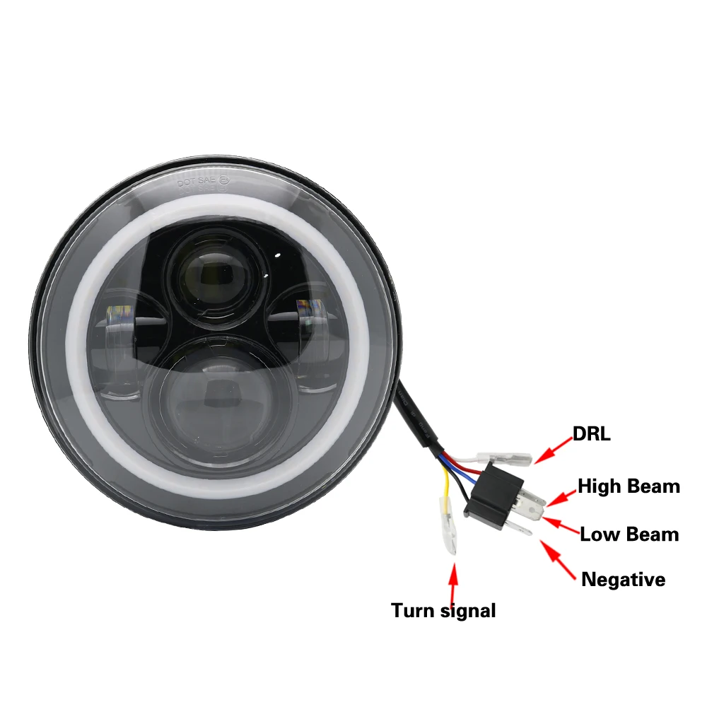 Мотоциклетный " светодиодный головной светильник с DRL поворотным сигналом Halo+ 4,5" противотуманный светильник, светильник s для Heritage Softail Classic