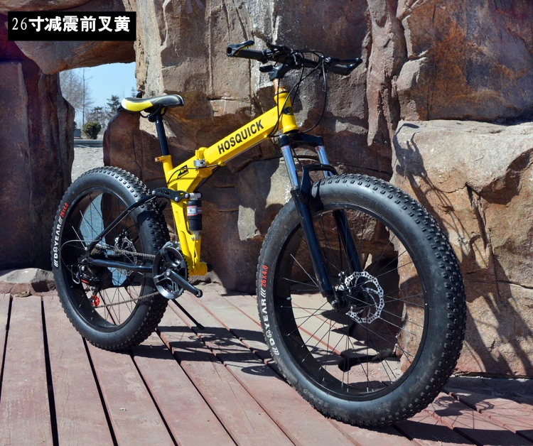 Clearance New brand 4.0 wide fat tire downhill mountain beach snow bicycle outdoor sport 20/26 inch 27 speed folding bike 9