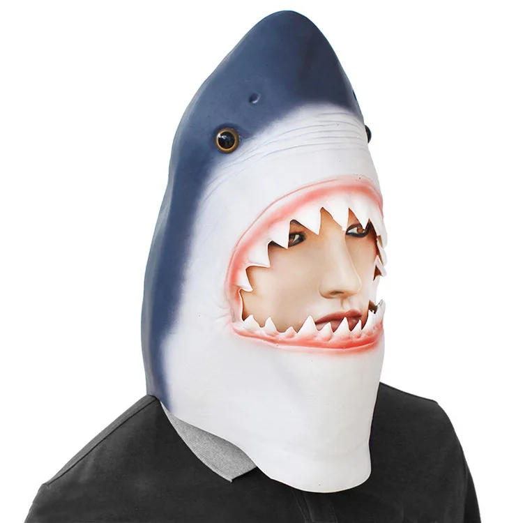 

Latex Animal Mask Costume Accessory Novelty Halloween Party Head Mask Shark Fancy Dress Party Ocean Fish Cosplay Mask