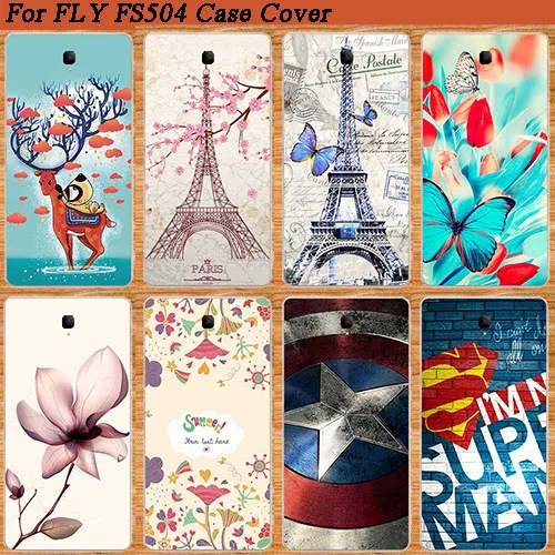 

Silicone Soft Tpu Case For Fly FS504 Cover For Fly FS504 Cirrus 2 5.0" Painting Colored Deer Eiffel Towers Flowers Superman Case