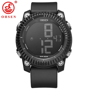 

OHSEN Men's Sport Watch Military Silicone Quartz Digital Led Wristwatch Clock Brand Chronograph Auto Date Alarm Watches 1710