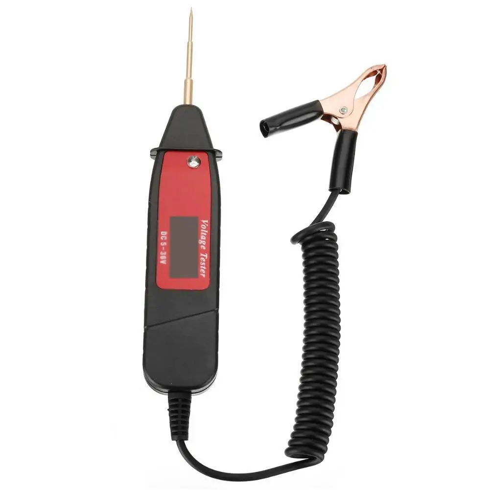 

LCD Electric Voltage Test Pen 1.65m Spring Line Car Digital Probe Detector Tester With LED Light for Auto Car Testing Tool