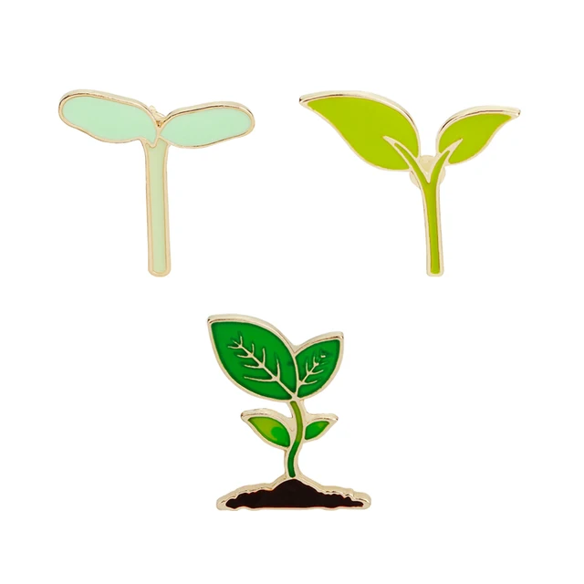 Enamel Plant Pins Brooches Lively Saplings Green Pin Metal Sseeding Enamel Plant Pins Brooches Lively Saplings Green Pin Metal Sseeding Brooch Hat Bag Dress Badge Sprout