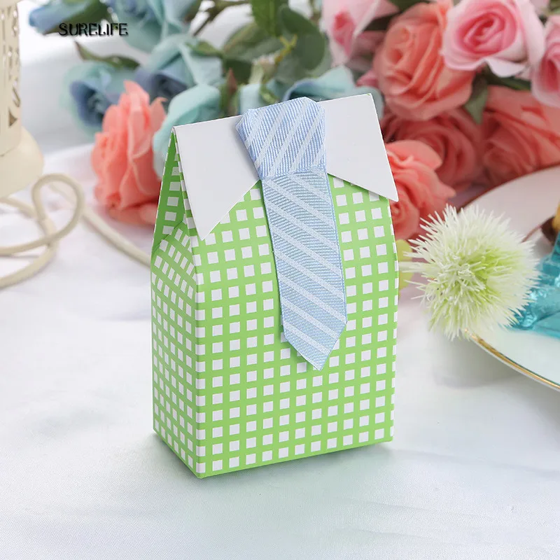 100 шт мой маленький человек синий зеленый галстук-бабочка день рождения мальчик подарок на вечеринку в честь рождения ребенка леденец сумка Свадебные сувениры Подарочная коробка конфет