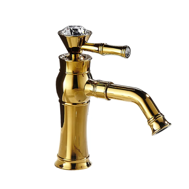 

SOVECHO faucet Golden dragon Brass bathroom basin rose gold plated archaize rotating heat and cold Z0188
