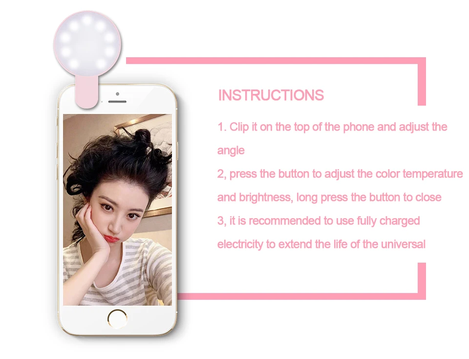 New Selfie Ring Light USB Charge Selfie LED Ring Flash Fill Lamp Portable Camera Phone Photography Selfie Ring Light Makeup Lamp3_11
