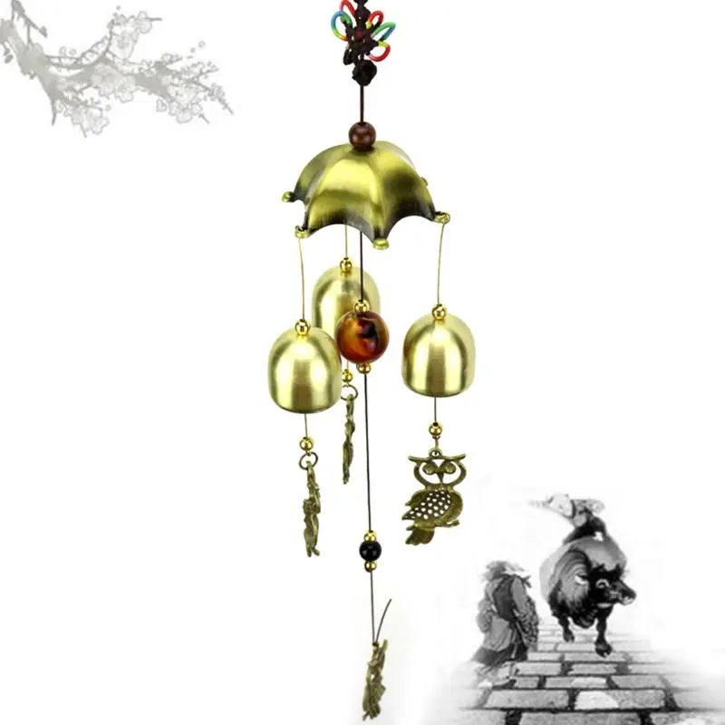 Винтаж Wind Chime Сова колокола китайские колокольчики висит украшение дома уличный дворовый садовый настенное украшение окна