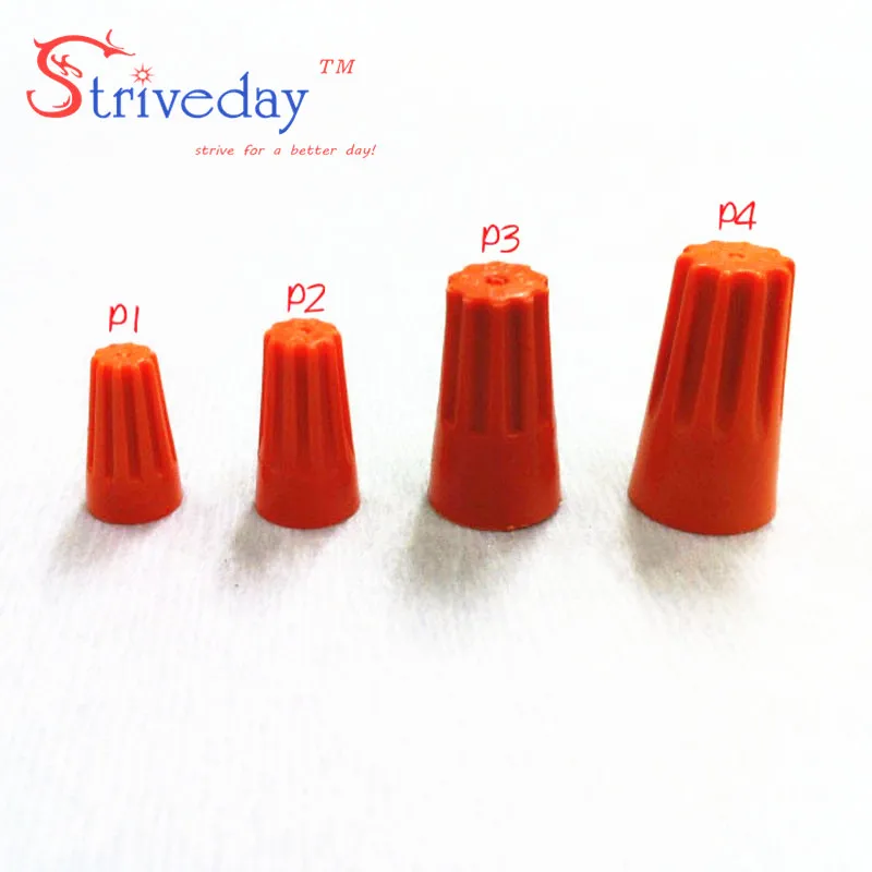 

10pcs New Rotating terminal crimping cap P1 helical spring-type Terminal cap Orange color