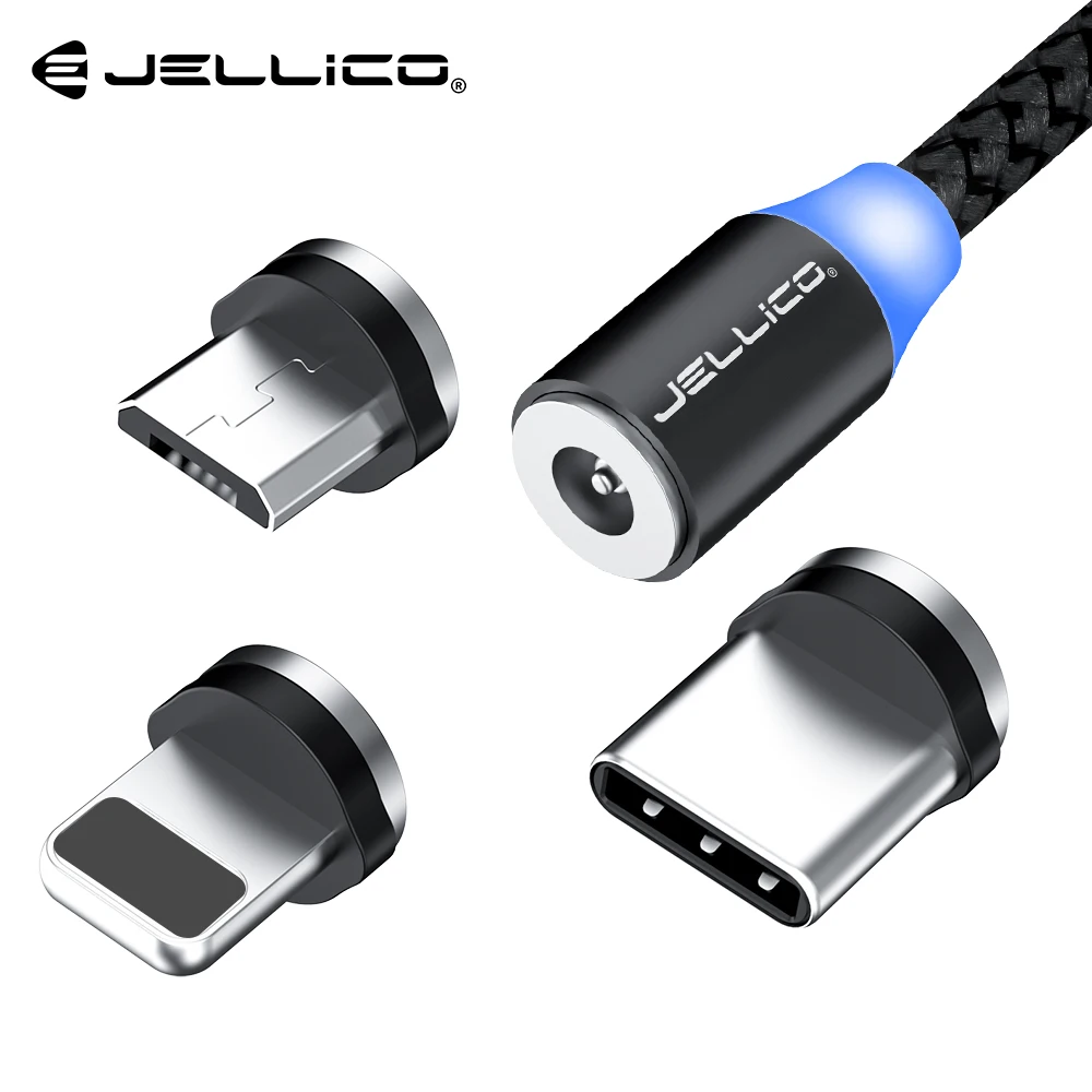 

LED Magnetic USB Cable for iPhone Samsung Fast Charging USB Type C Micro USB Cable Magnet Phone Cable for Xiaomi Huawei