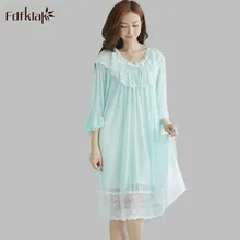 2017 New Spring Summer Dress Female Sleepshirt For Ladies Lace Sleepwear Princess Nightdress Women Nightgowns White/Pink E1226