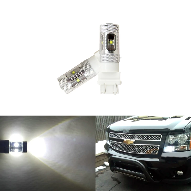Белые светодиодные дневные ходовые огни для Chevrolet Tahoe 2007 2014 ультраяркие