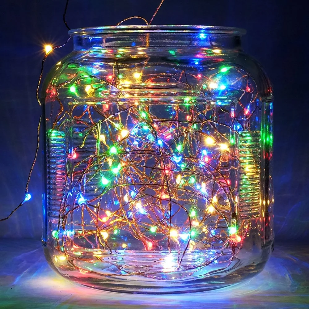 

LED Christmas String lights 1-10M Silver Wire Fairy Garland Home Wedding Party Decoration Powered by Battery DC5V USB