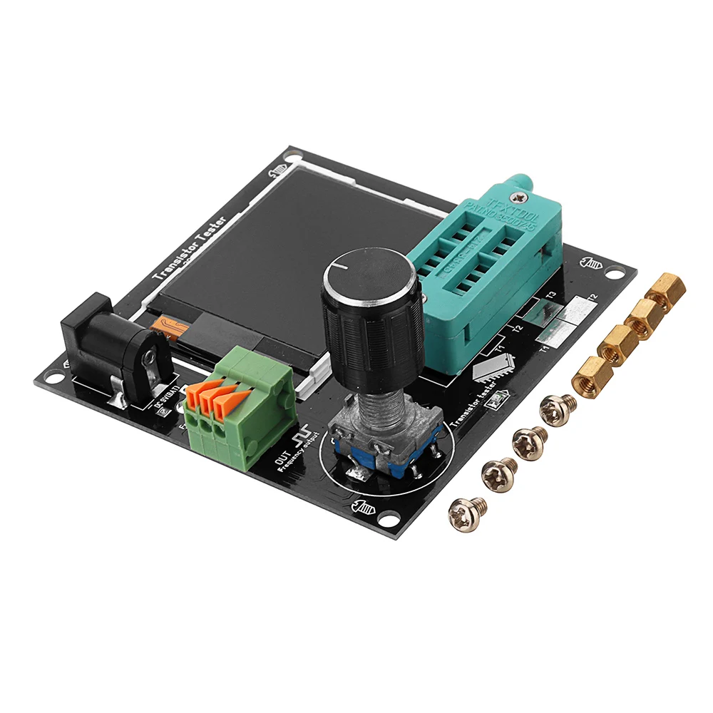 

DC 9-12V Simple Transistor Tester Frequency Meter 160x128 LCD PWM Square Wave Generator L CR Table NPN PNP FET Diode Measurement