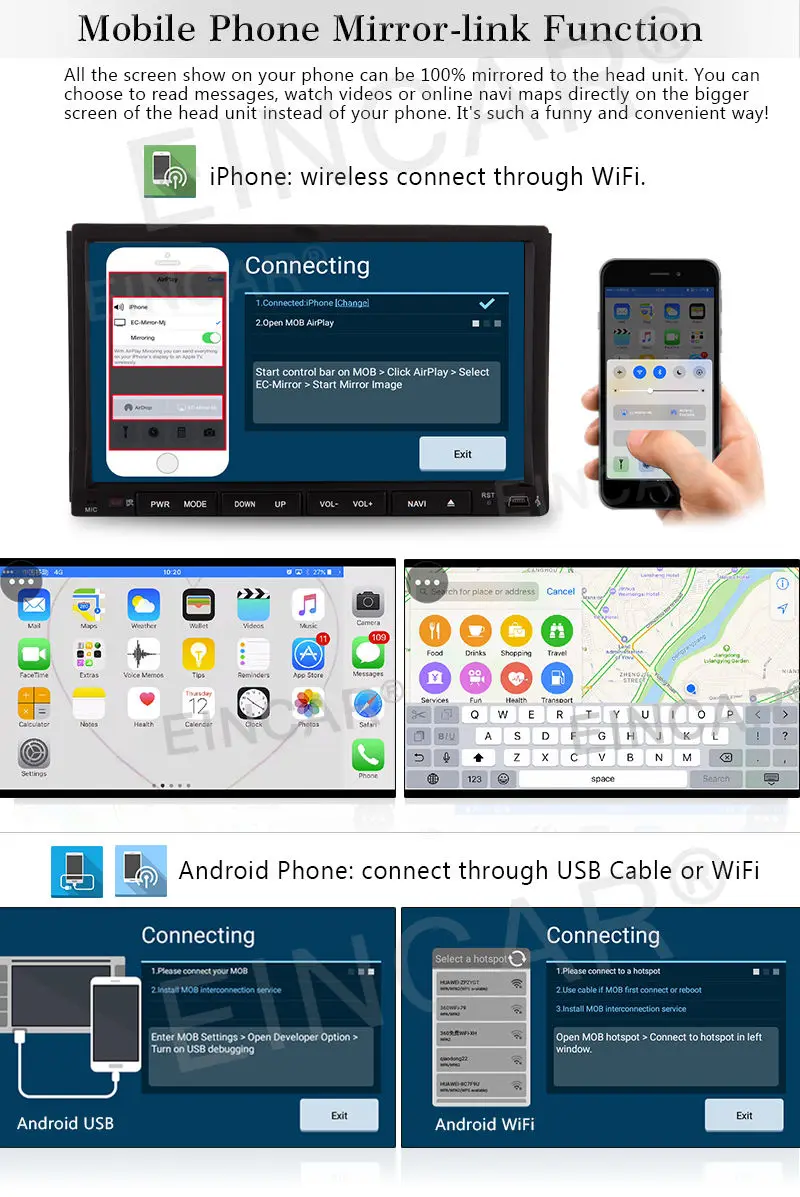 Android 6 0 Автомобильный 7 &quotHD 2Din InDash DVD Радио стерео плеер gps РАДИО WiFi навигация