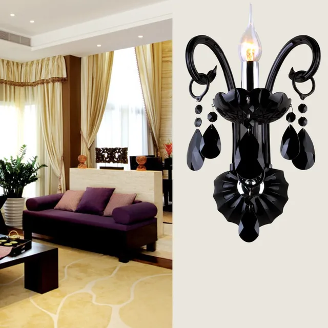 Online Free Shipping By Dhl Black Modern Candle Light Crystal Free Shipping By Dhl Black Modern Candle Light Crystal Porch Wall Sconce Lamp Fixture Mount Chandelier