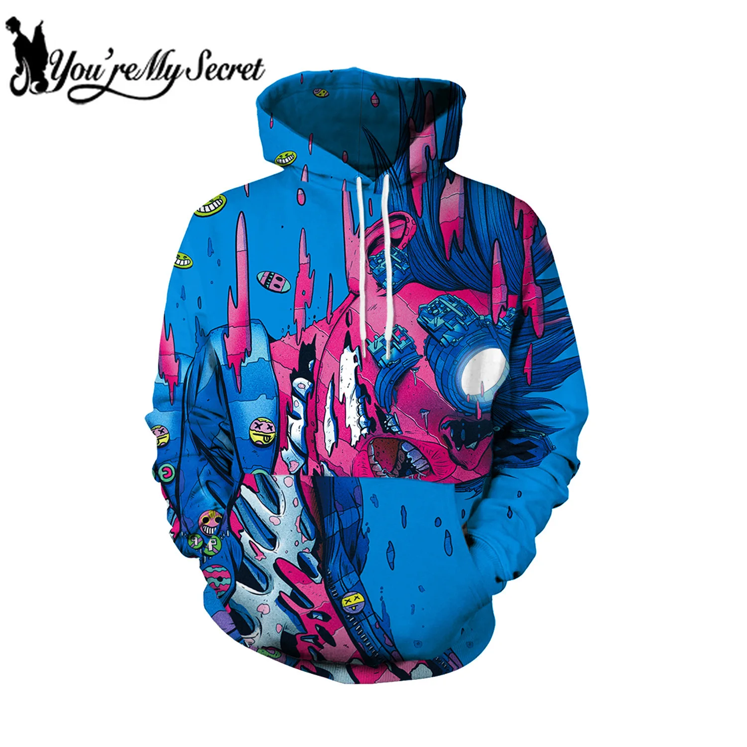 [You're My Secret] 2019 Steetwear Scrawl Deep See мультфильм унисекс толстовка с капюшоном модный