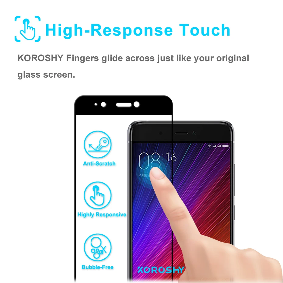 KOROSHY 2.5D Full Cover Tempered Glass for Xiaomi Mi5s Plus Xiaomi Mi 5s Plus Screen Protector Toughened Guard Safety Glass Film (6)