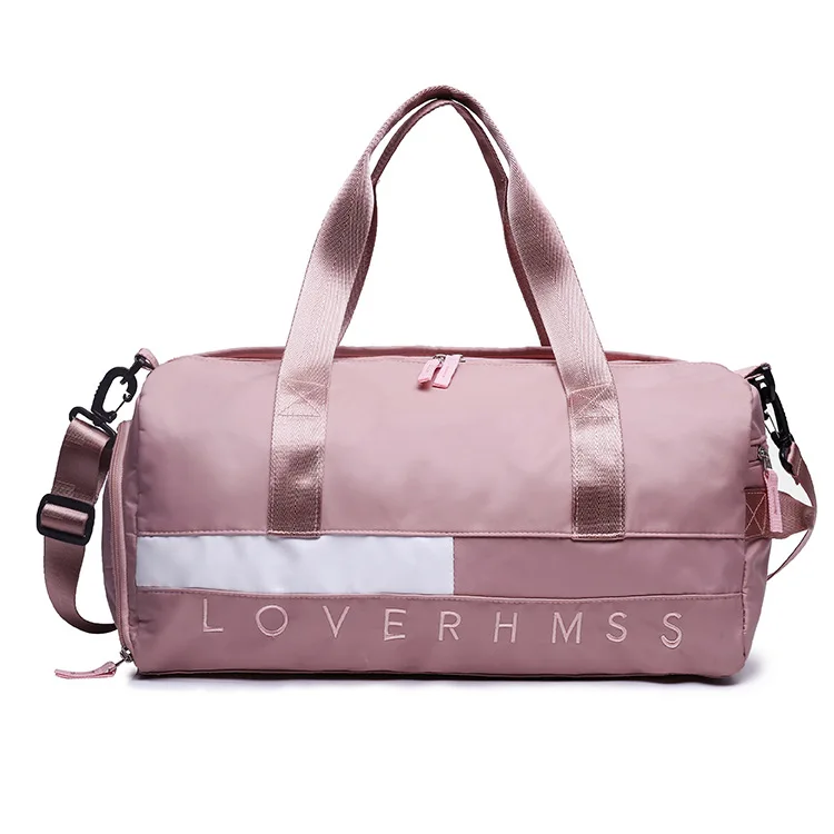 Уличные водонепроницаемые нейлоновые спортивные сумки для спортзала для мужчин и женщин, для тренировок, фитнеса, путешествий, сумка, коврик для йоги, спортивная сумка с обувью, мужская сумка - Цвет: Love Pink