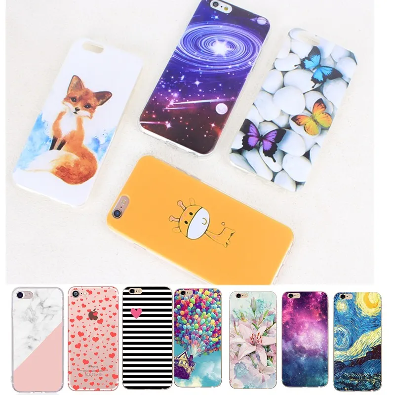 

Fashion Silicone Case For iPhone XS X Ten 10 8 7 6S 6 7 8 Plus 5 5S SE Soft TPU Protector Case Love Heart Planet Back Cover