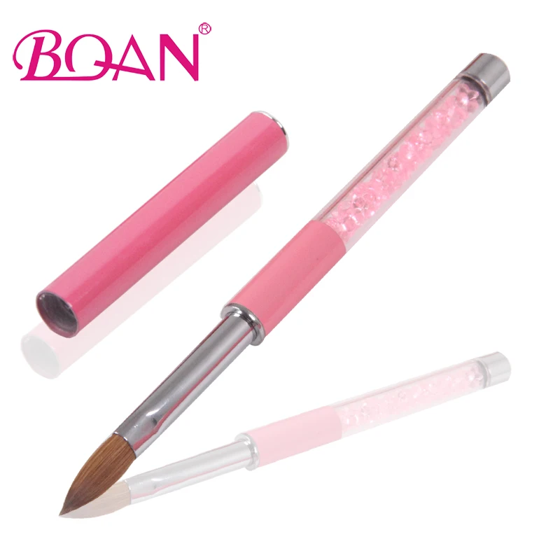 Bqan Free Shipping Pink Rhinestone Handle Nail Brush Acrylic Nails Bqan Free Shipping Pink Rhinestone Handle Nail Brush Acrylic Nails Pure Kolinsky Oval 10 In Form From Beauty Health On Aliexpress