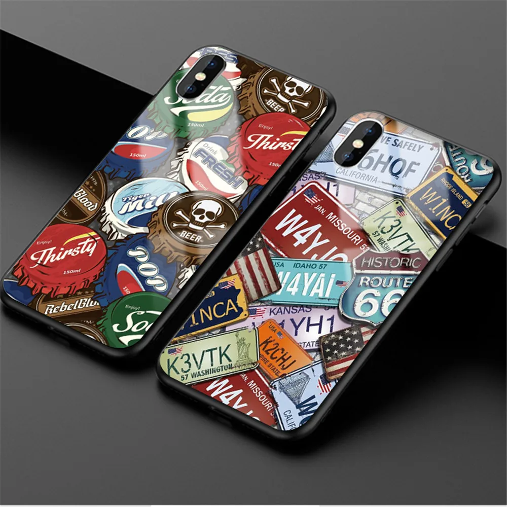 

Luxury bottle caps Funny Fashion Restoring ancient ways Tempered glass cases For iphoneX 5 5S SE 6 6S 7 8 Plus XS Max XR