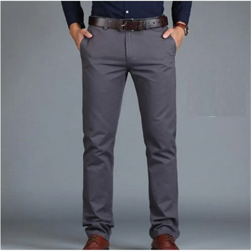 Pants Loose Cotton Full Length Men Pants Casual Pockets Army Khaki Black Male Trousers Pants Men social Big Size Summer