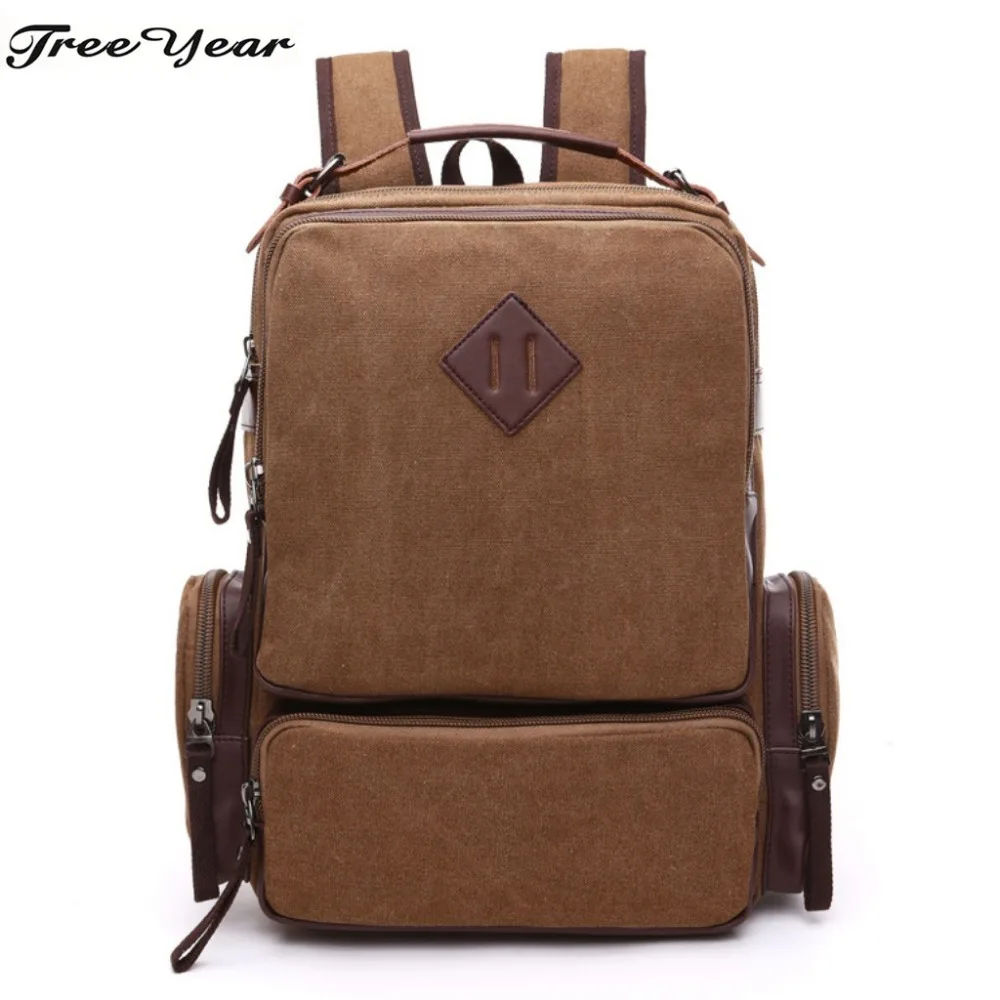 

2018 New Canvas Male Backpack High Capacity Travel Bag 15.6 inch Laptop backpack Casual Student School Bagpacks Travel Rucksacks