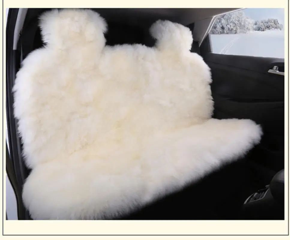 JXLCLYL 100% Australian Pure Natural Fur Seat Cover 5 Seats Whole Vehicle Seat Cover Sheepskin Winter Car Cushion