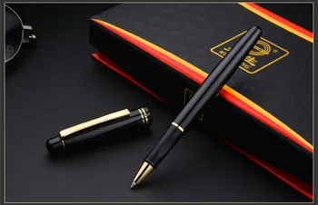 

wholesale price Wingsung 580 black - Red - Blue metal Roller ball pen Student office stationery 0.7 nib Writing ball pens gift