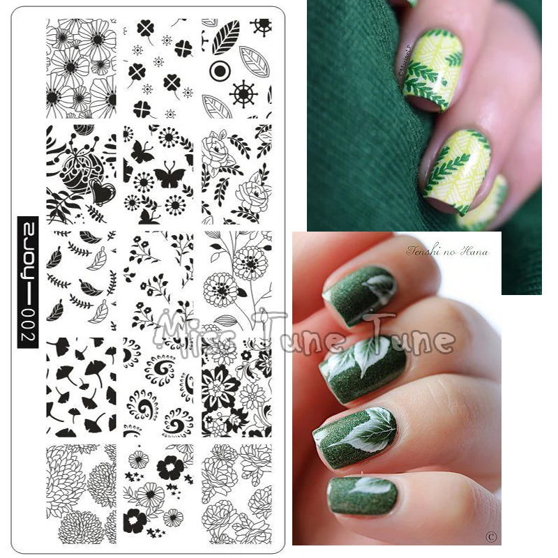 

Premium Nail Stamping Plates ZJOY02 Nail Art Template Printing Tool Stamp Image Transfer Manicure Flower Leaves Butterfly Plants