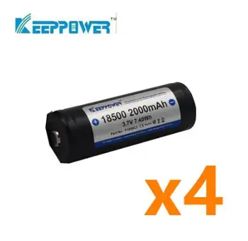 

4 pcs Keeppower Original 18500 2000mAh cell MADE IN CHINA 3.7V 7.40Wh Protected Rechargeable Lithium Battery Li-ion Batteries