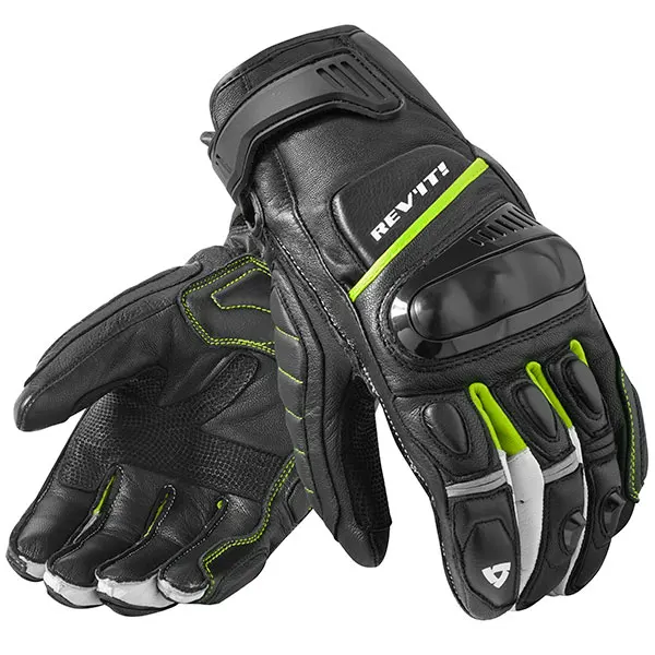 

Revit Chicane Black/ Acid green Motorcycle Motocross Street Style Racing Genuine Leather Motorbike Gloves