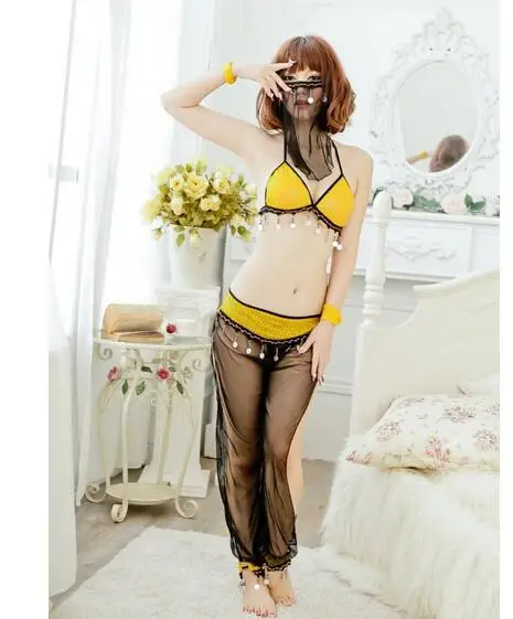 

1set/lot woman sexy belly dancing costumes female mesh performance dancing clothing skirt bra veil