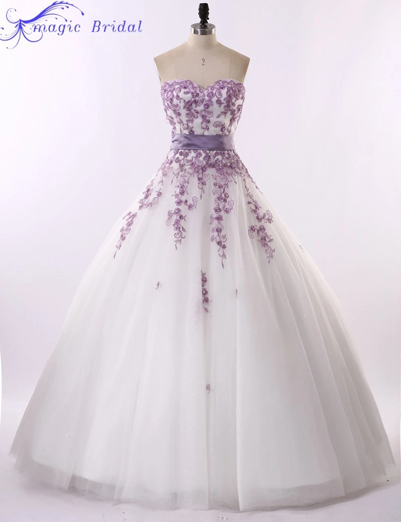 Vestido دي Noiva Renda خمر حمالة الدانتيل الأرجواني والأبيض فساتين زفاف البلد الغربية فساتين الزفاف رداء Mairee Dresses Denim Lace Dress Sleeveslace Front Wigs Indian Remy Hair Aliexpress