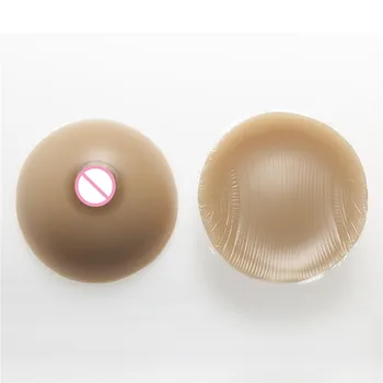 

800g/Pair Classic Round Artificial Tits Shemale Transgender Boobs Man Crossdresser Silicone Breast Forms Fake Boobs Brown